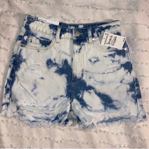 bp Blue Tie-Dye Jean Shorts - Picture 1 of 4